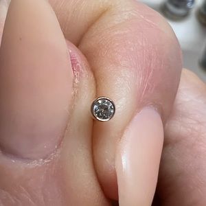 Body vision bvla rose gold threaded 1.75mm diamond bezel post